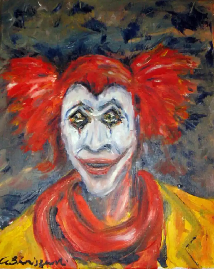 Clown aux cheveux rouges