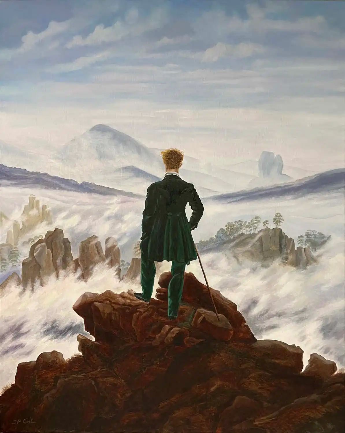 GIL Jean pierre - Le voyageur contemplant une mer de nuages (d'après Friedrich) (65)