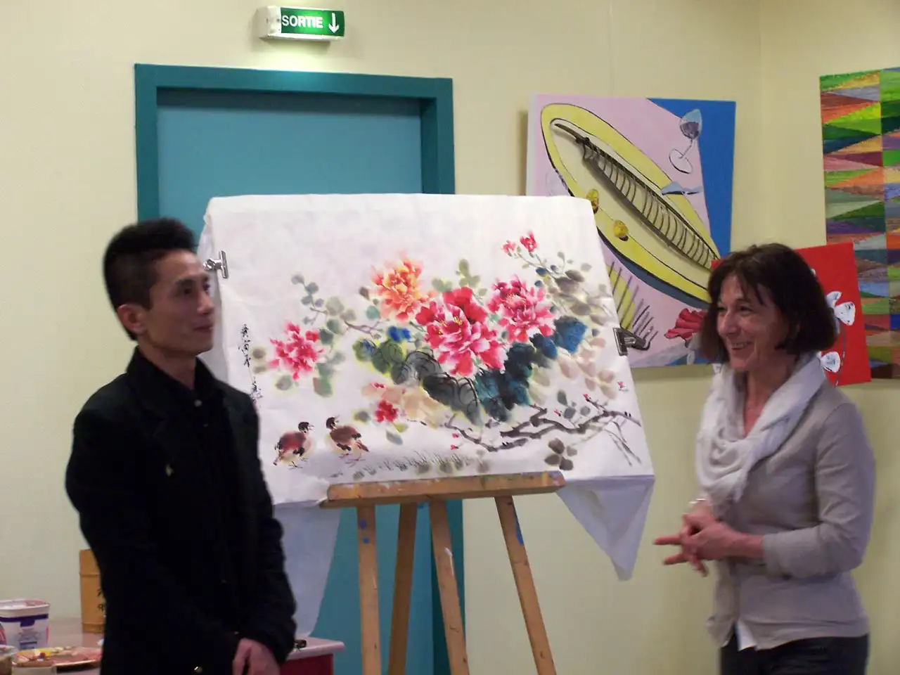 André Broniszewski - Démonstration de peinture chinoise par Zhu Yu